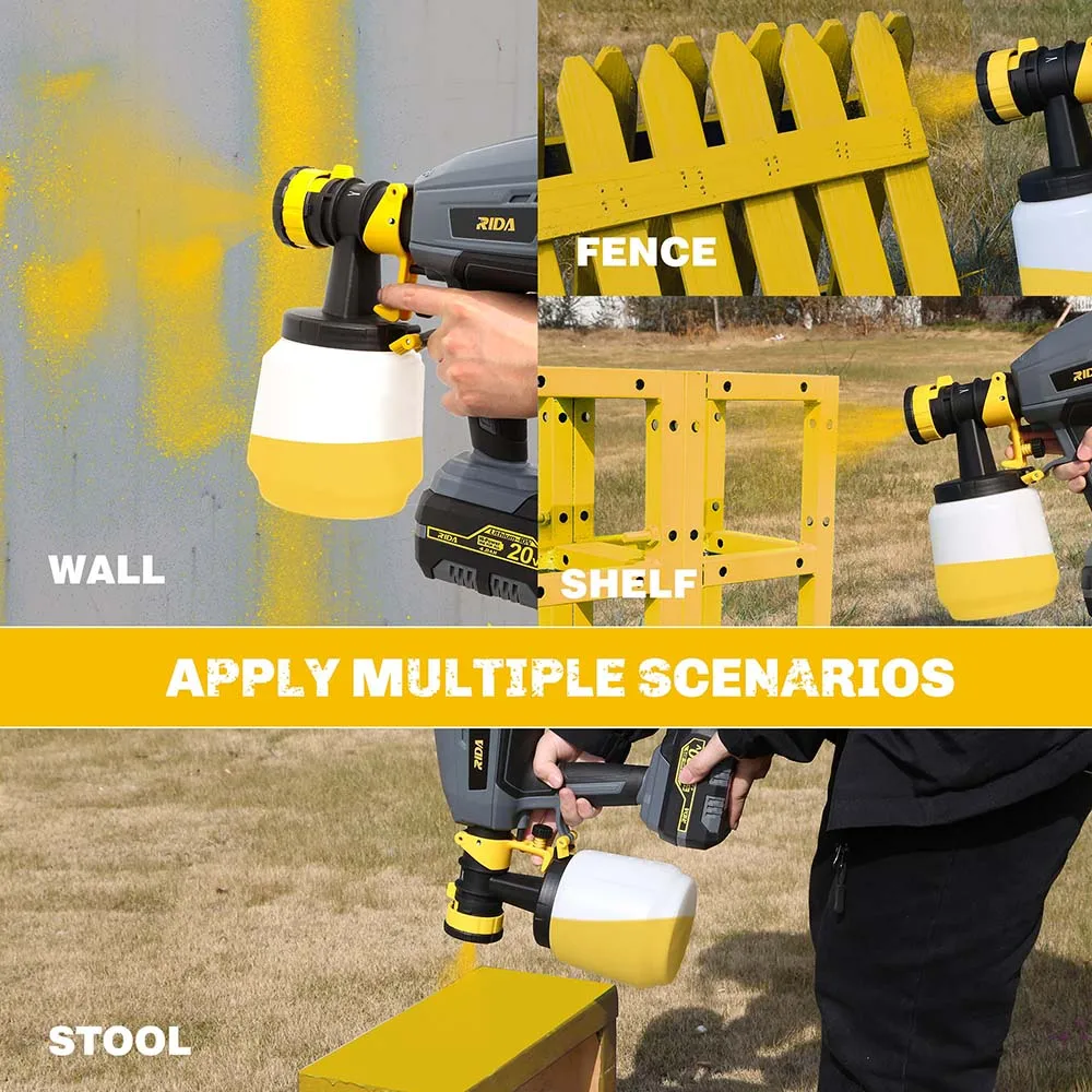 RIDA Li-ion Powered airless sprayer machine paint spray gun