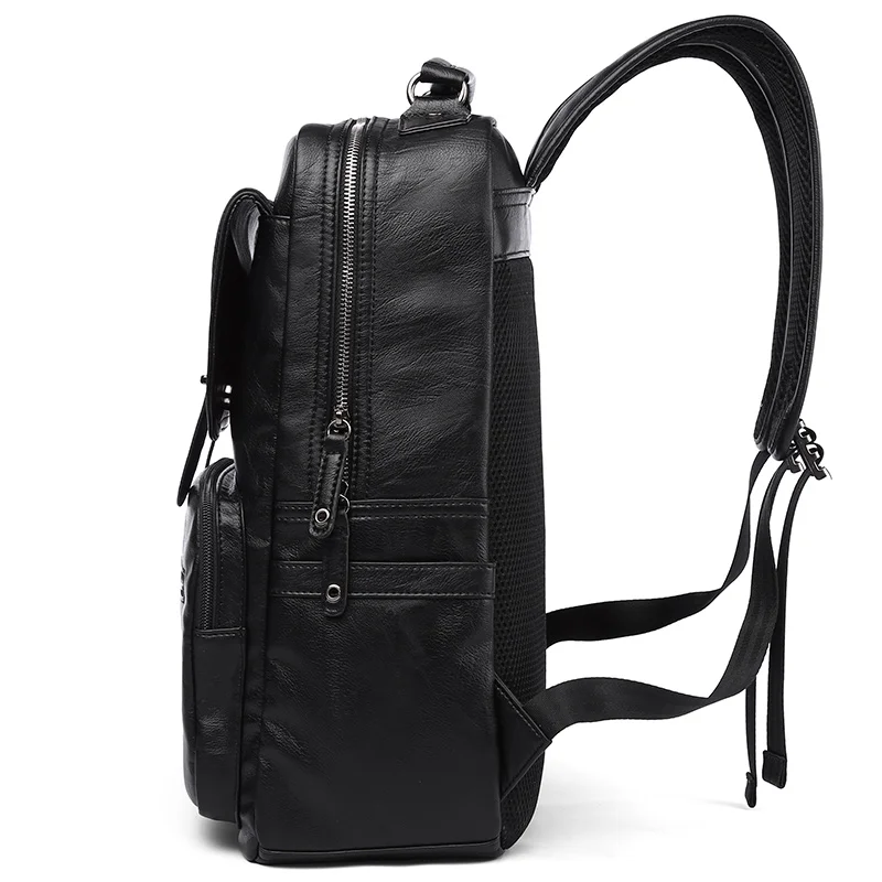 High Quality Vintage PU Leather bags School College Bookbag Laptop Computer Backpack for men
