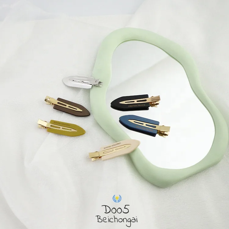 7CM Light Luxury Solid Color Acetic Acid Seamless Hair Clips Make up Hair Clip Bangs Clip for Girls