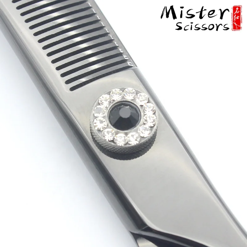 
Black Titanium Professional Pet Dog Grooming Curved Thinning Scissors 7.25 inch 440C Stainless Steel 