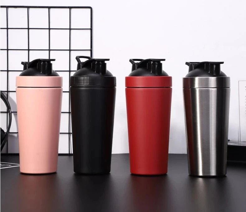 Gym Sports custom logo Stainless Steel workout Blender Protein Shaker Bottle Metal Custom Wholesale Protein Shaker cup