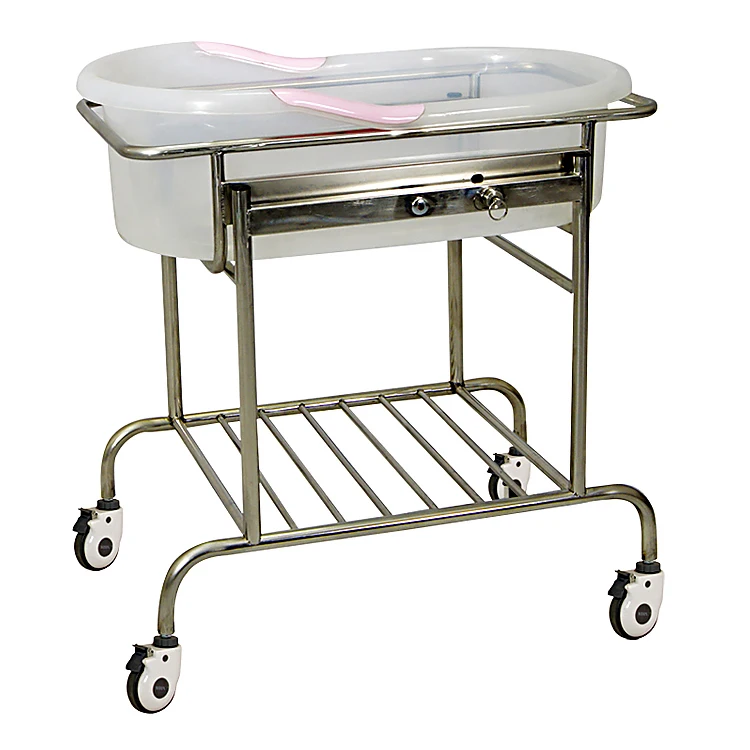 Multifunction New Born Hospital Baby Bed on Wheels Luxury Metal 830~1000mm Plastic CN;HEB A-48 Free Spare Parts Fuda Iron