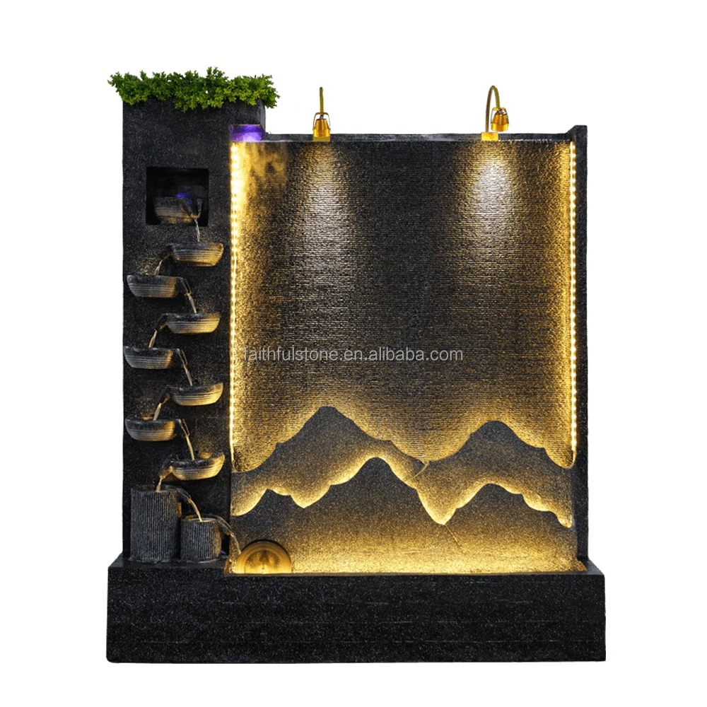 custom natural granito boquilla de fuente granite stone waterfall water wall fountain