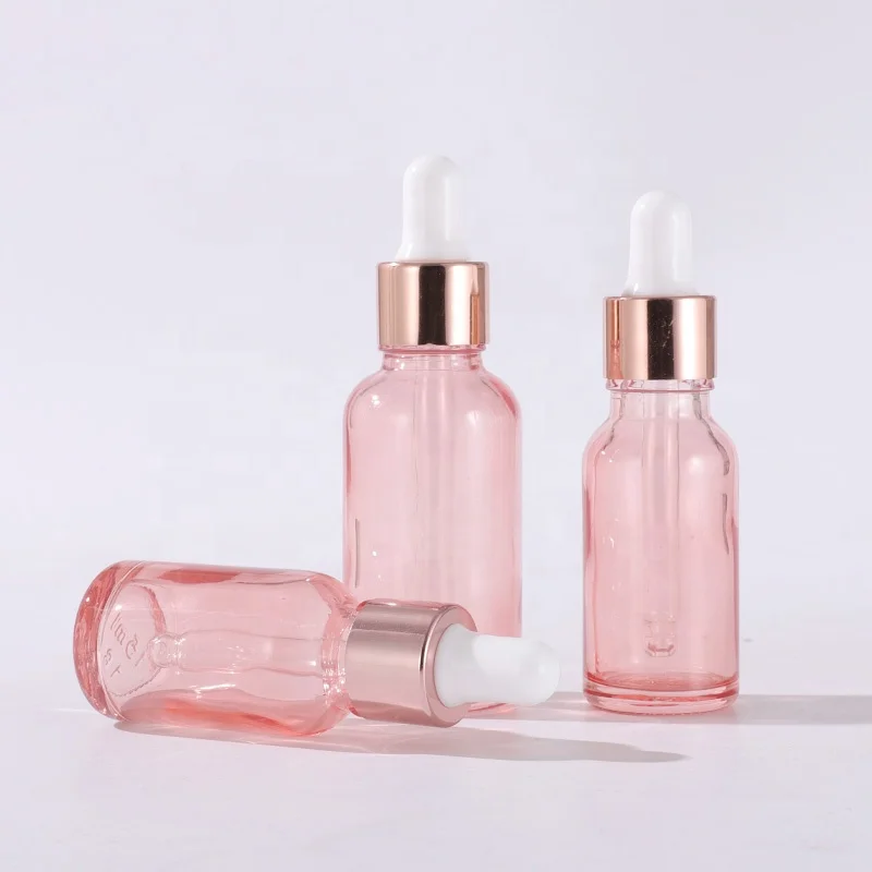 Skin Care Serum Pink Hair Oil Glass Dropper Bottle Rose Gold 5ml 10ml 15ml 30ml 50ml Amber Carton Personal Care 100ml Available