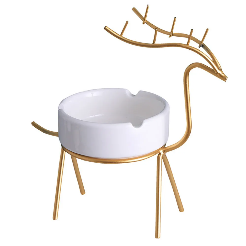 Nordic style ins light luxury gold cartoon elk shape ashtray exquisite ornament table top