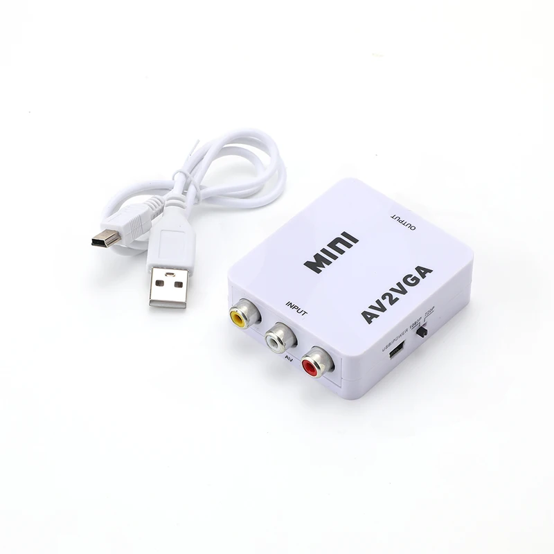 AV TO VGA converter adapter RCA LCD Projector Monitor TV Converter PC Video VGA 15Pin  Support Signal Output