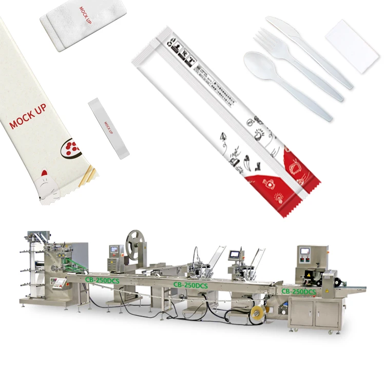 Automatic Plastic  spoons cutlery packaging machine for plastic spoon disposable spoon packaging machine equipment