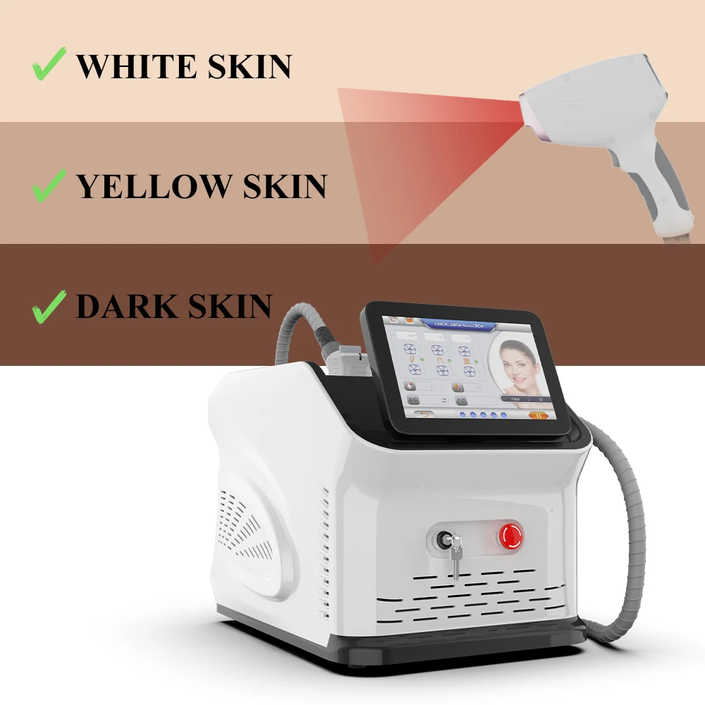 Home Use Two Handles Spare Parts Permanent Ice Diode Laser Hair Removal Machine Portable