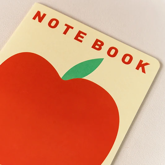 2023 2024 New School Supplier Ins Fruit Apple Pattern Exercise A5 Notebooks Stitching Custom Original Design OEM Simple Diary