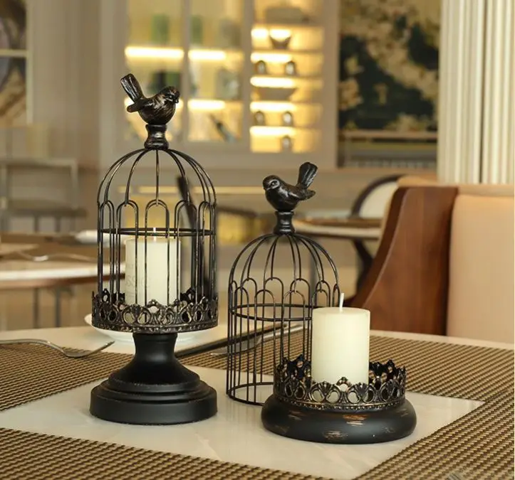Bird Cage Rustic Metal Customized Nordic Home Decoration Luxury Candlestick Holder For Candles