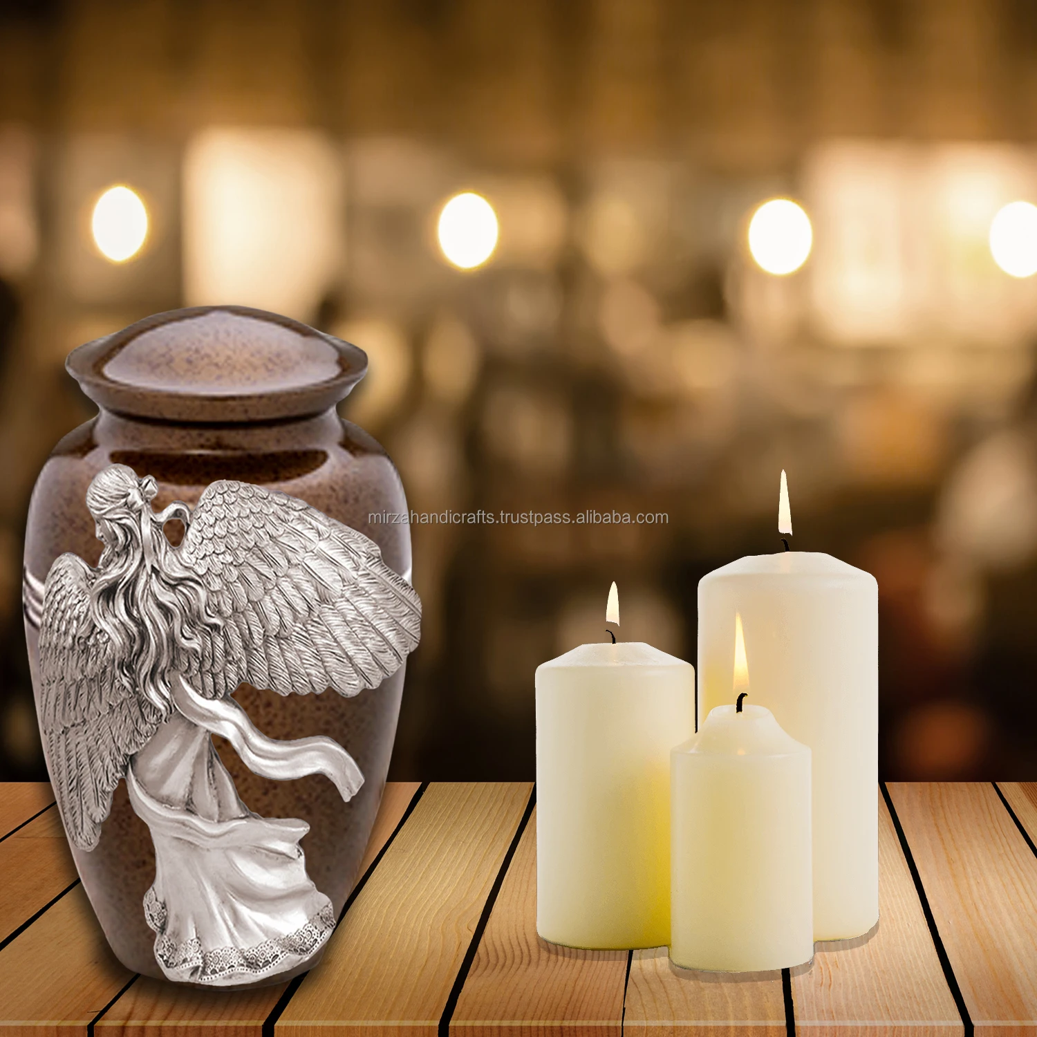 Classic Angel  Cremation Urn Wings of an Angel Cremation Urn stands in a flowing gown for Human Ashes