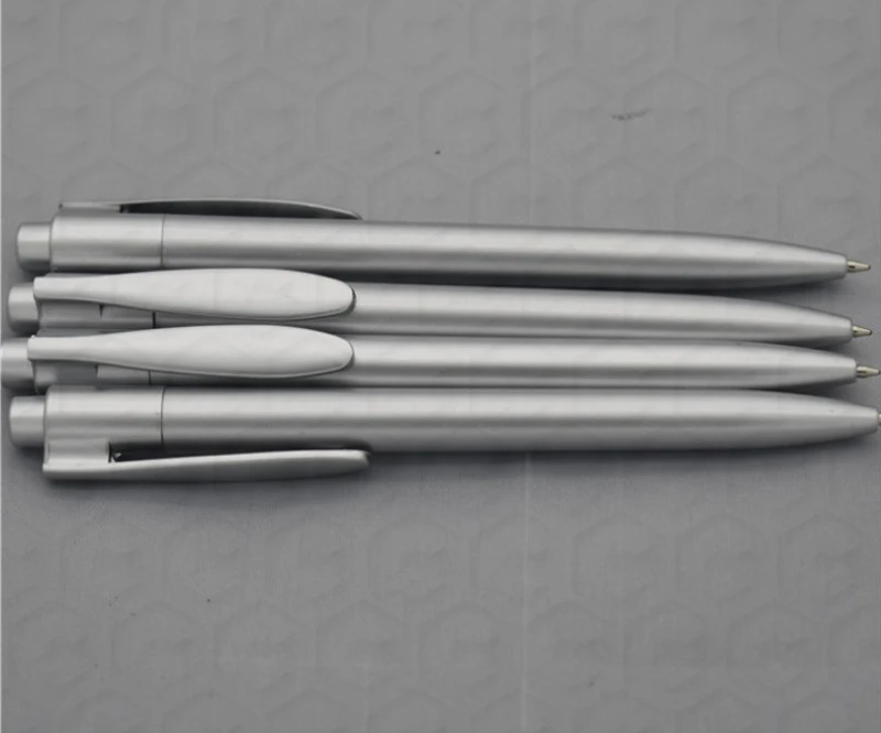 Can print logo grey silver color ballpoint pen for hotel