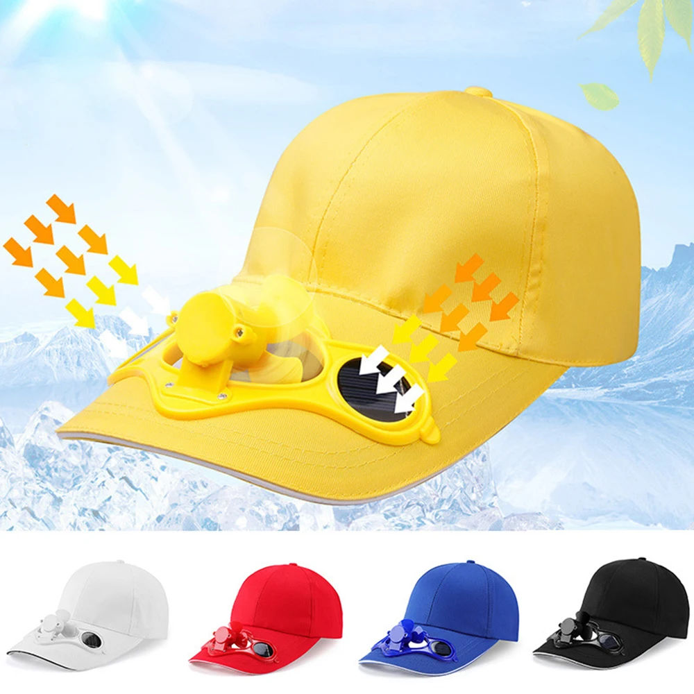 Customized Sun Solar Fan Cap Solar Power Hat Cap With Cooling Fan