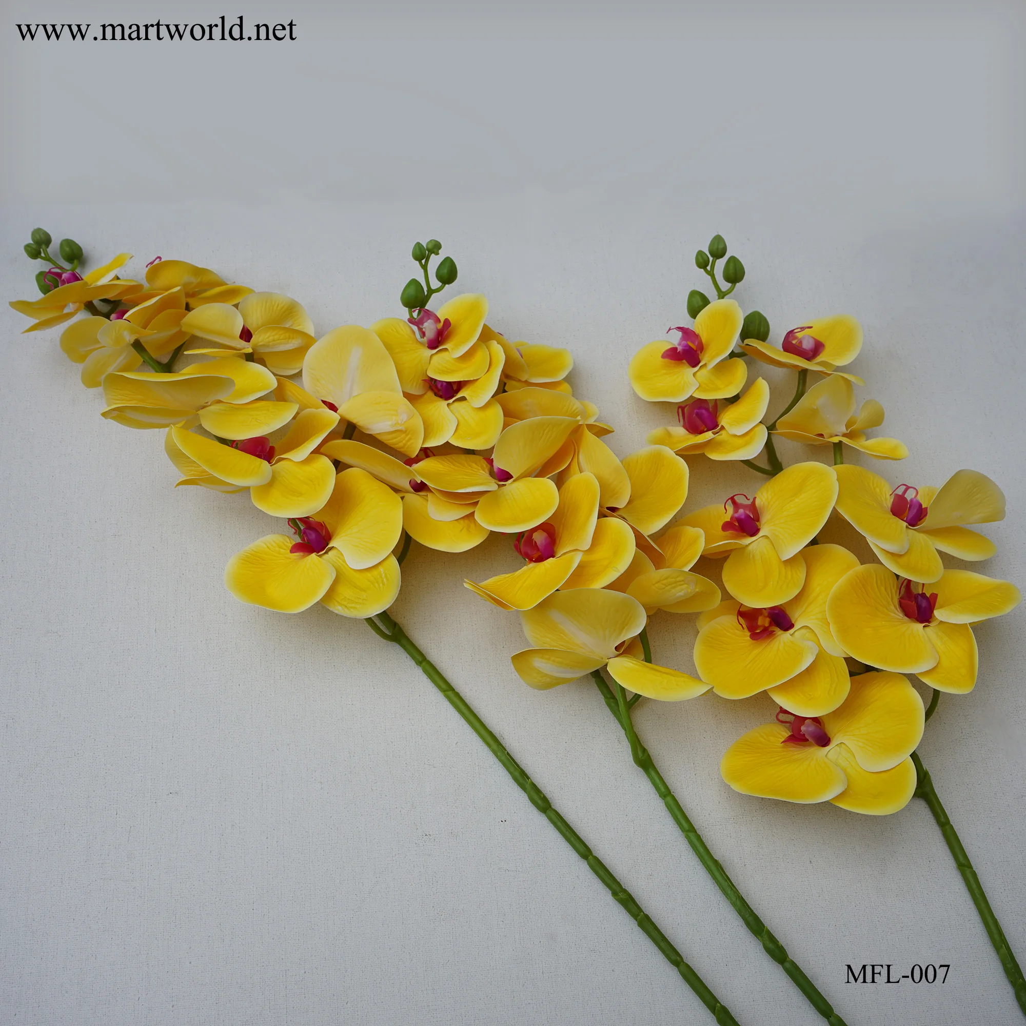 3D blue butterfly orchid  artificial plastic white flower bulk wall  artificial  flower high quality outdoor plant (MFL-007)