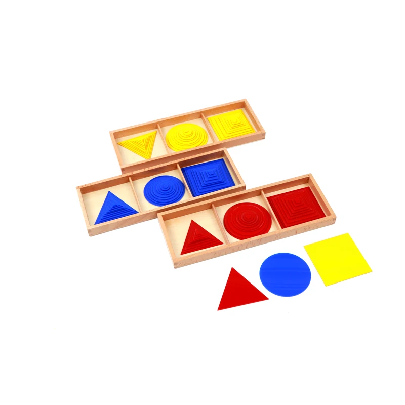 Wooden Montessori Mathematic Learning toys for kids -Circles, Squares, and Triangles