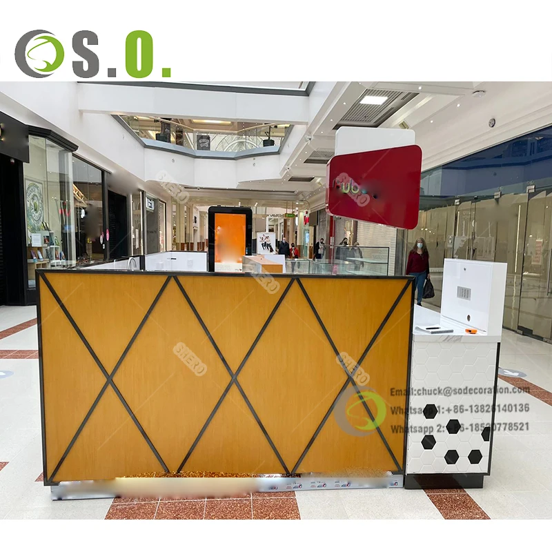 LUX Customized Modern Sweet Food Display Mall Kiosk Stand Candy Shop Interior Design