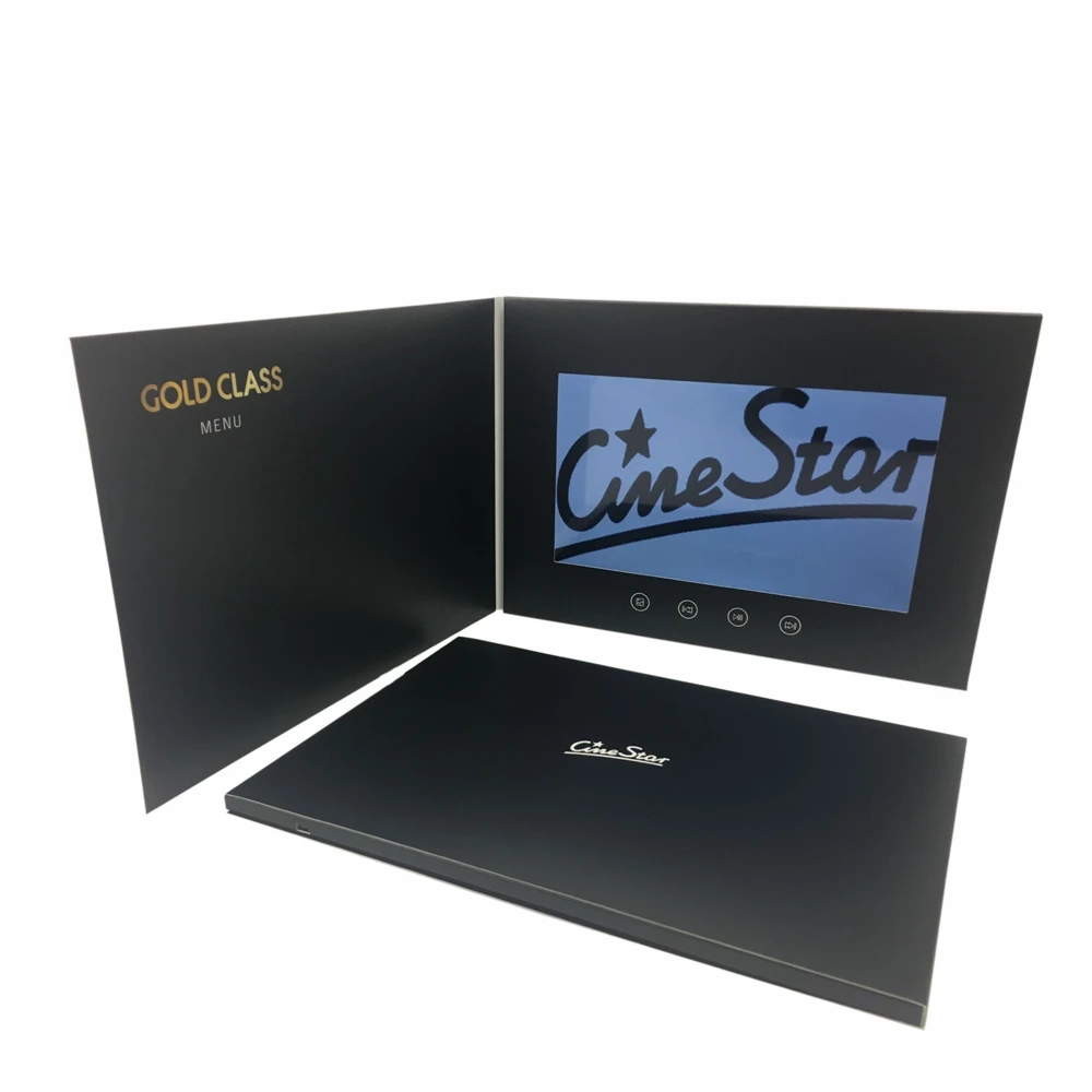 Professional Custom Greeting Video Advertising Brochure/Lcd Video Booklet /Lcd Video Brochure Card Art Paper With Hot Stamping
