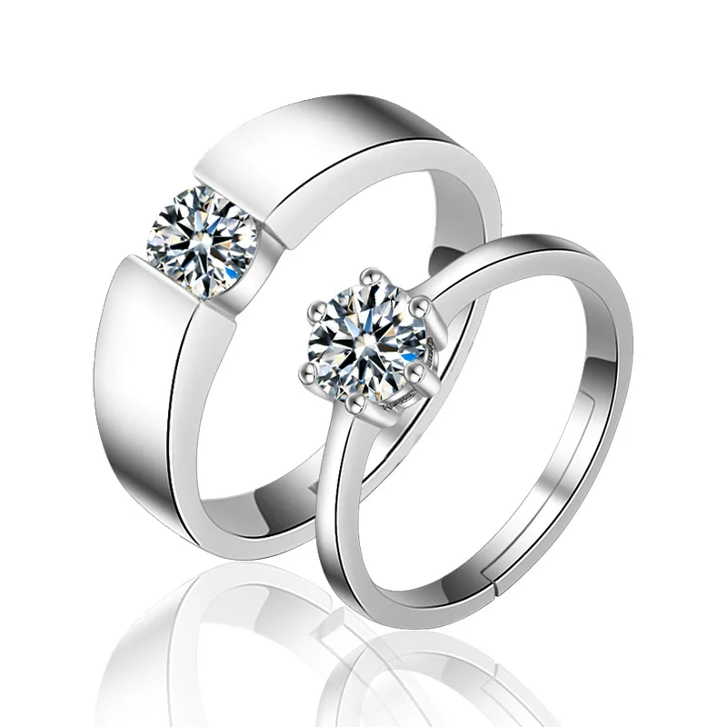 New Trendy Crystal Wedding Design Hot Sale Rings for Women White Elegant Female Jewelry Gift