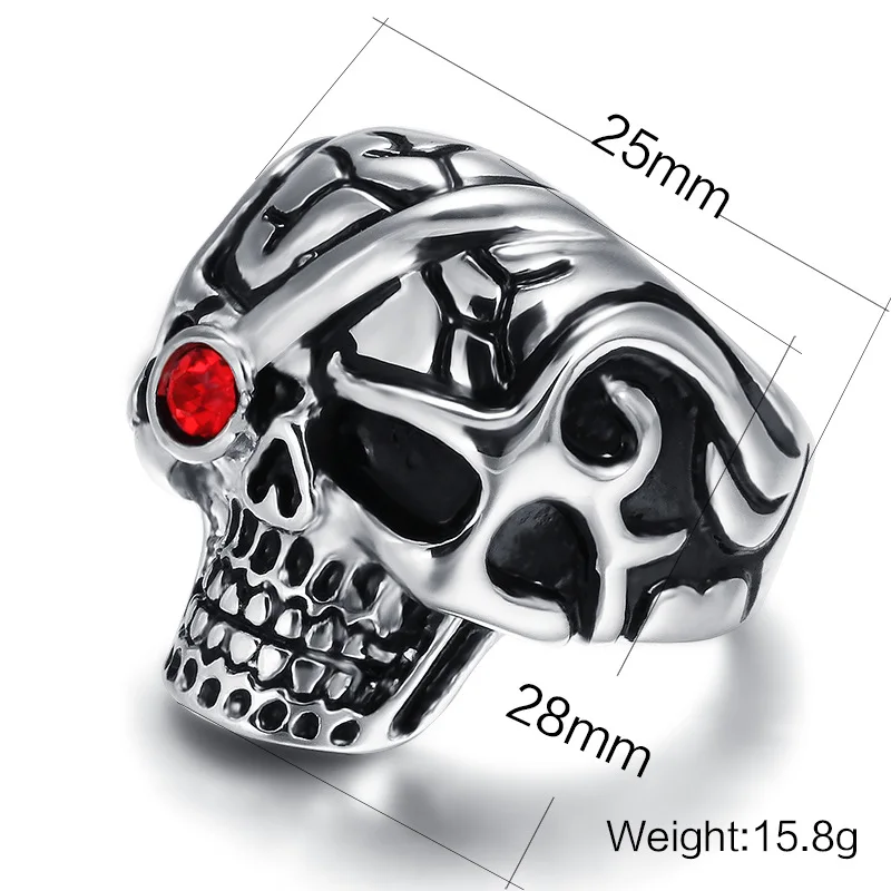 Men Hip Hop Masonic Retro Stainless Steel Casting Skull Head Magic Claw Ghost Head Lion Head Finger Ring