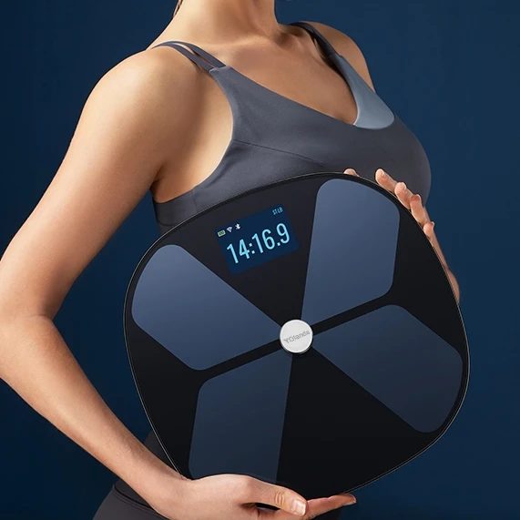 OEM Super Thin Design Ble/Wifi Tft Display Ito Glass Smart Bmi Body Scale Smart Electronic Scale With Bluetooth