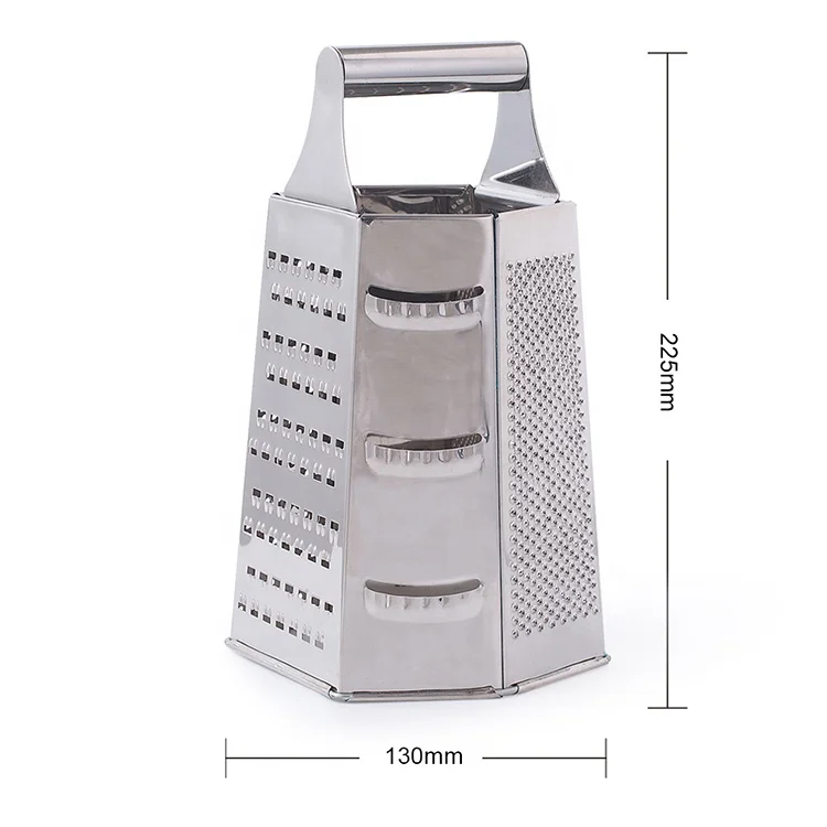 High grade 6 sides stainless steel box grater cheese grater for kitchen