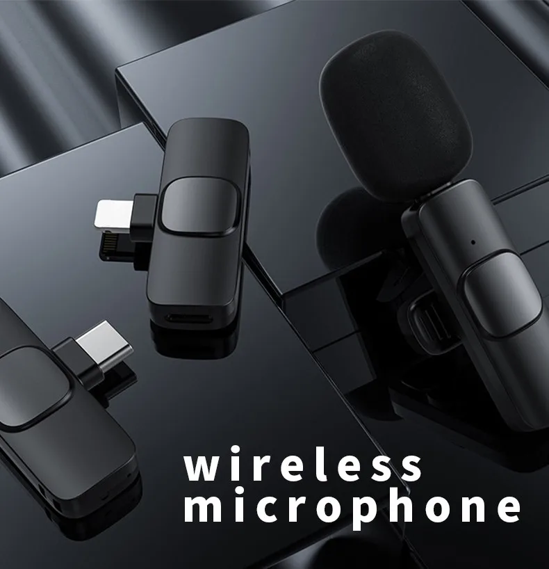 2021 NEW K1 wireless Lavalier Microphone Lapel Clip Mic for Phone Android Phone Support Multi-channel Real-Time Mixing