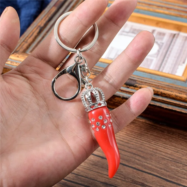 Professional Made Special Italy Souvenirs Zinc Alloy Material Keychain Chili Red Hot Pepper Key Chain