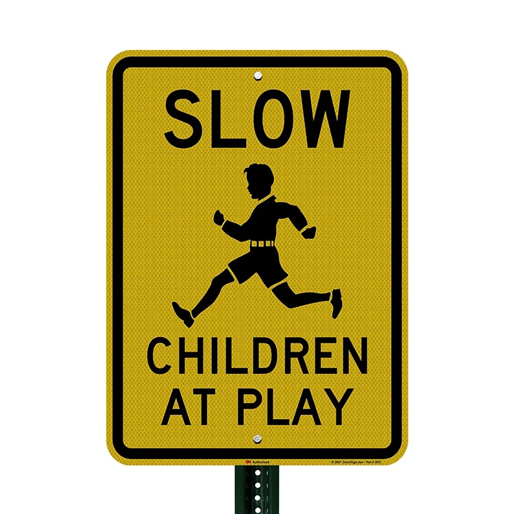 High quality aluminum slow down traffic control reflective material road sign