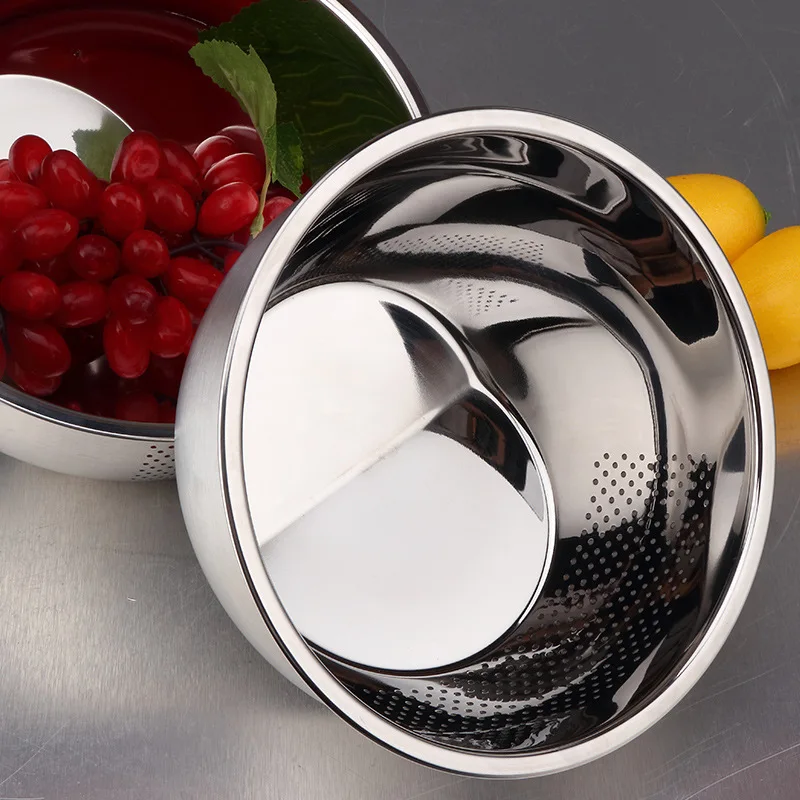 Irregular inclined bottom multipurpose stainless steel 304 wash drain rice sieve fruit vegetables kitchen colanders & strainers