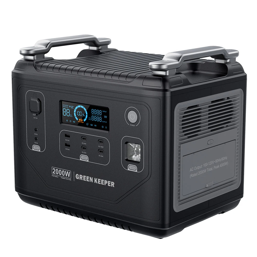 Portable power power station high capacity 2000W solar outdoor camping Uninterruptible Power Supply (UPS)