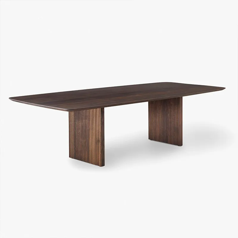 Luxury Modern Restaurant Modern Design Square Shape Natural Wood Dining Table