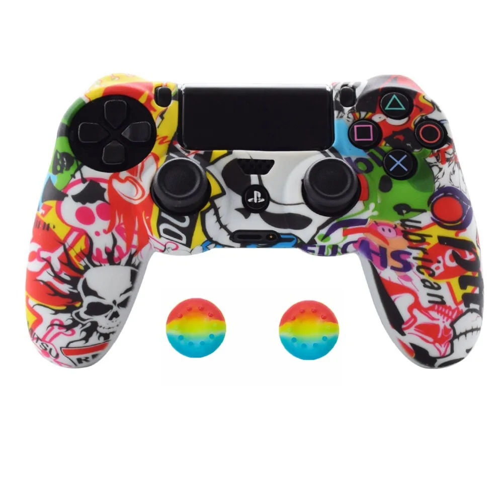 Soft Silicone Gel Rubber Case Cover For SONY Playstation 4 PS4 Controller Skin Protection Case For PS4 Pro Gamepad Controller