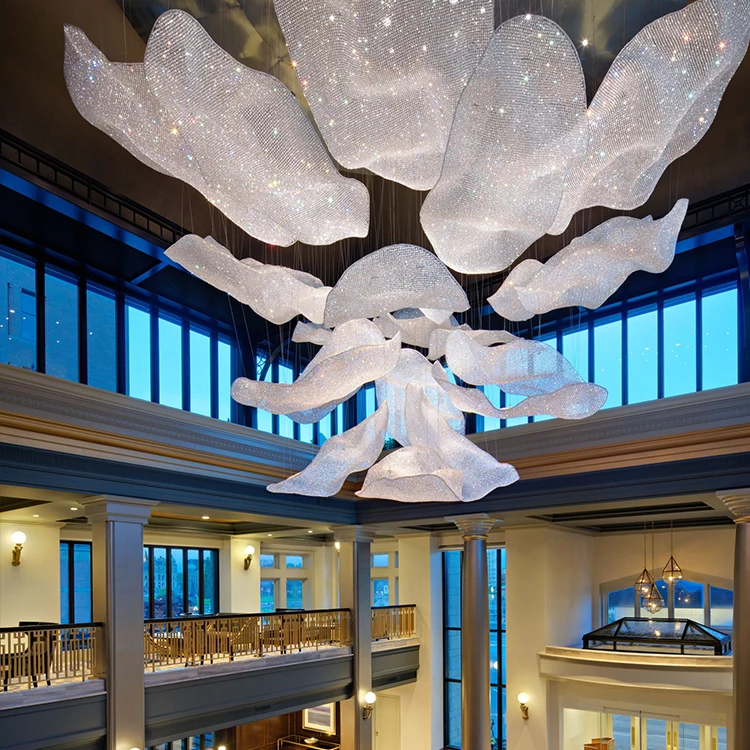 Top Selling Product Custom Luxury White Crystal Villa Hall Hotel Modern Project Crystal Chandelier