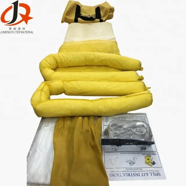 JUNENG Universal Spill Kits Contain Oil Absorbent Mat Pillows Socks for Oil Spill Clean Up Quickly Absorb
