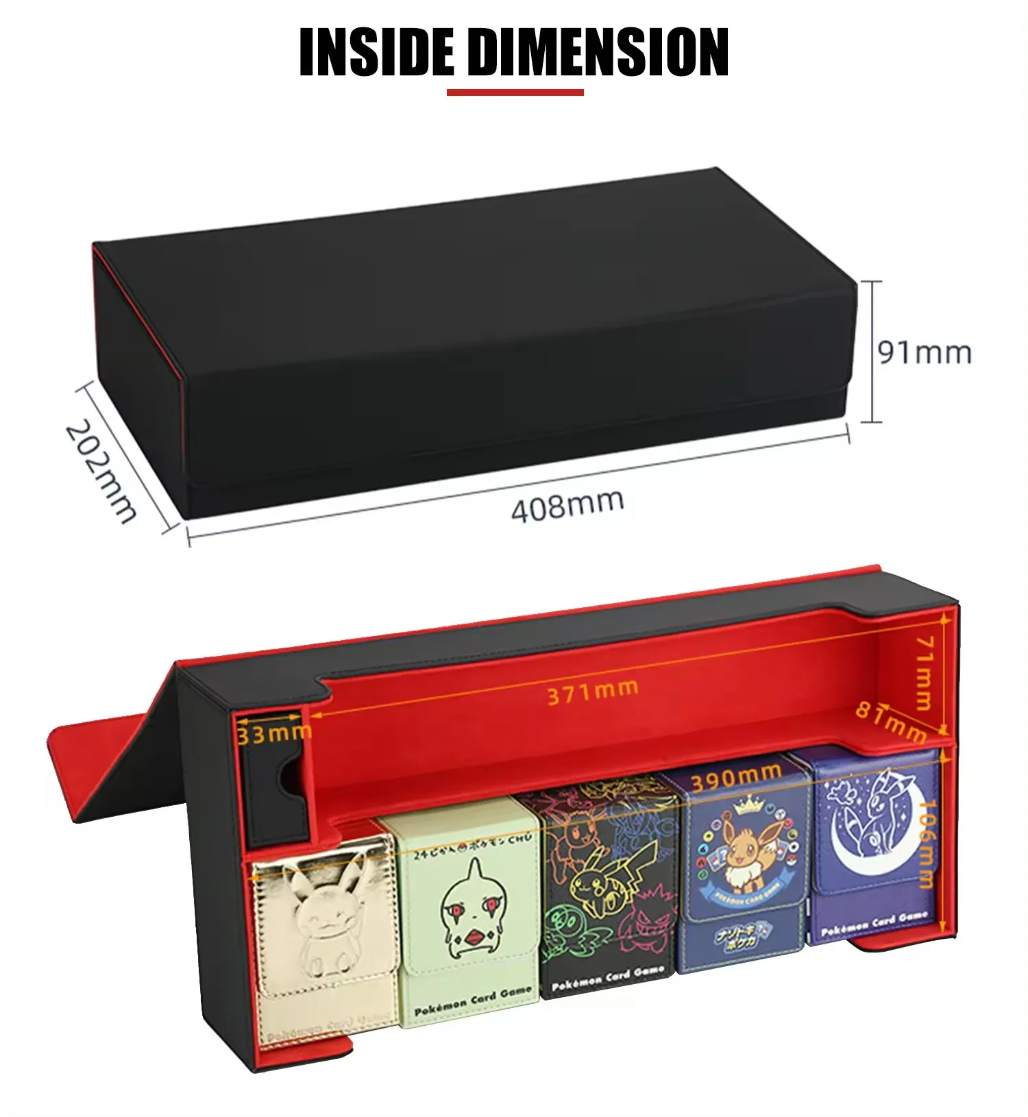 600+ Yugioh Deck Box Leather Trading Quality Leather Card Boxes Toploader Storage Leather Card Box