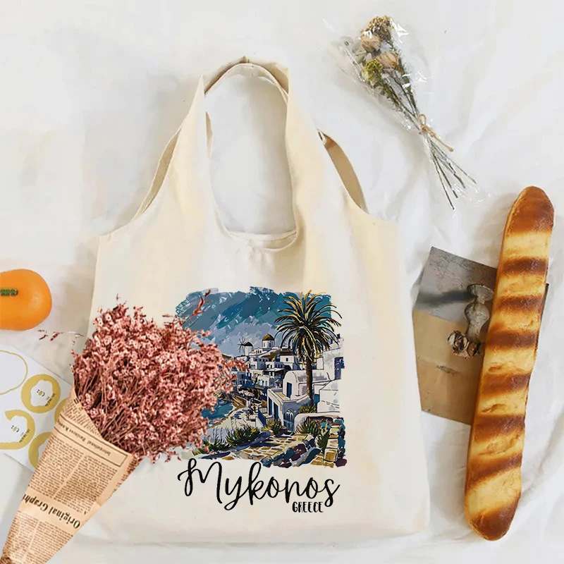 1 шт. сувенирная сумка Mykonos/Mykonos Greece / Mykonos pattern через плечо для путешествий Женская многоразовая