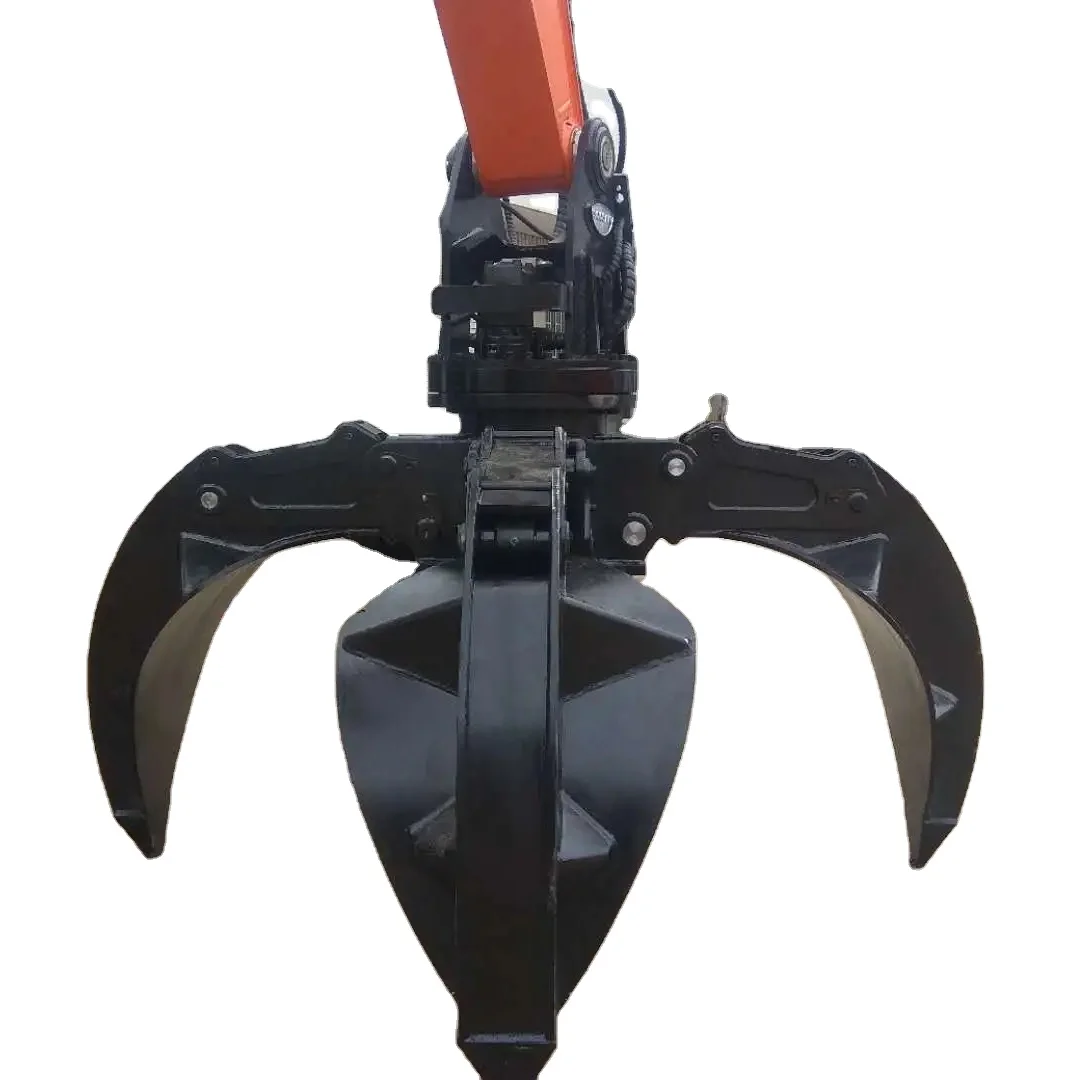Rotation Orange Peel Grapple Iron Demolition Sorting Grapple Scrap Magnet Lotus Shape Grab for Excavator