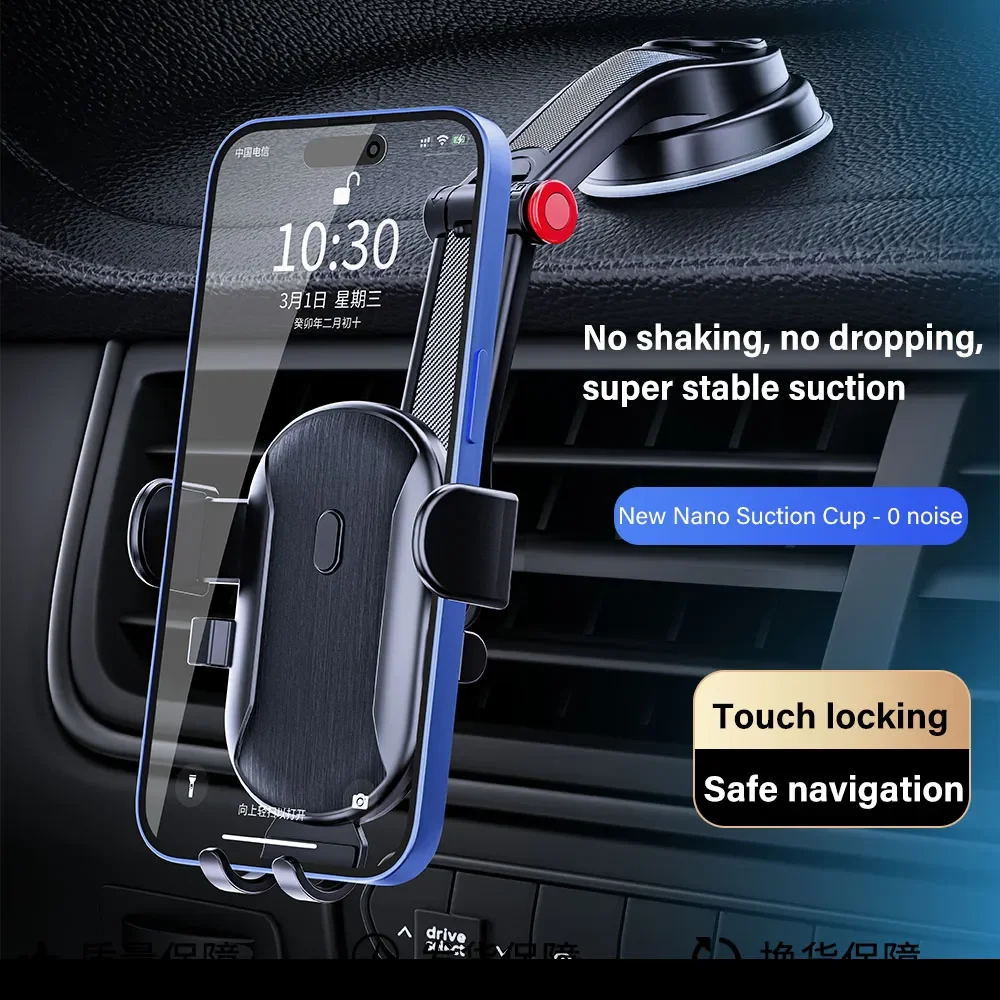 Phone Mount for Car Long Arm Suction Cup Holder Universal Cell Phone Holder Dashboard Windshield Compatible with All Smartphones