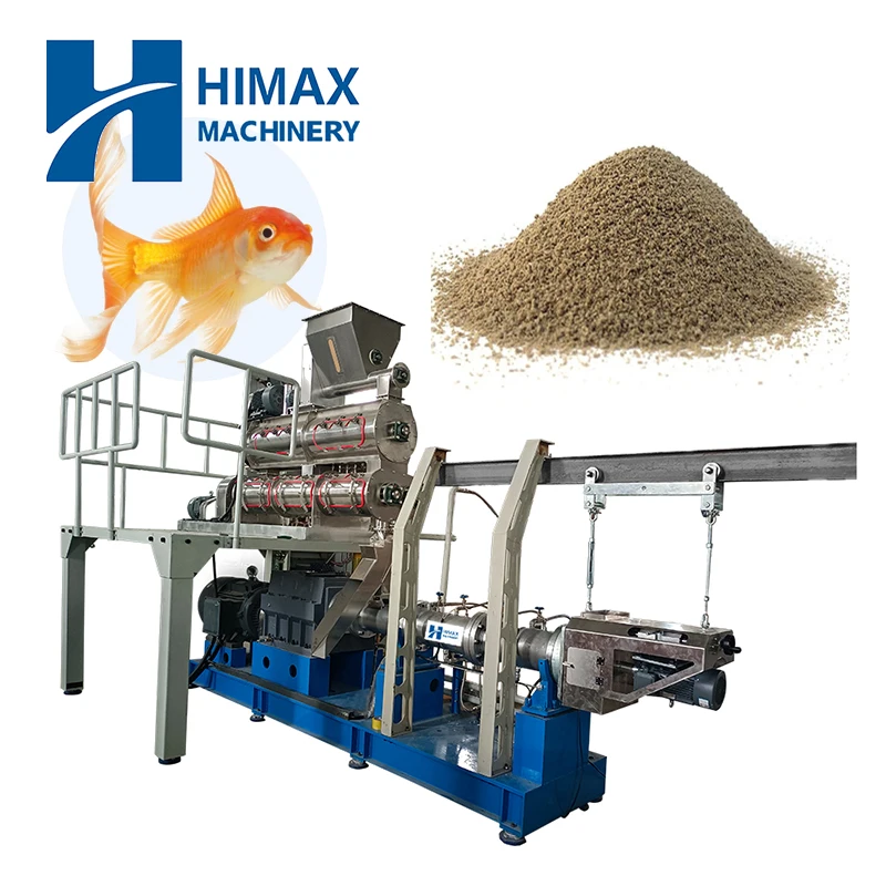 Professional floating fish feed making machine fish food double screw extruder machine with low price