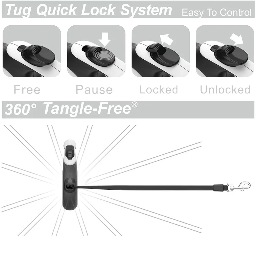 Wholesale Tangle-Free Retractable Dog Leash Handed Brake Hauling Cable Nylon Tape For Pets