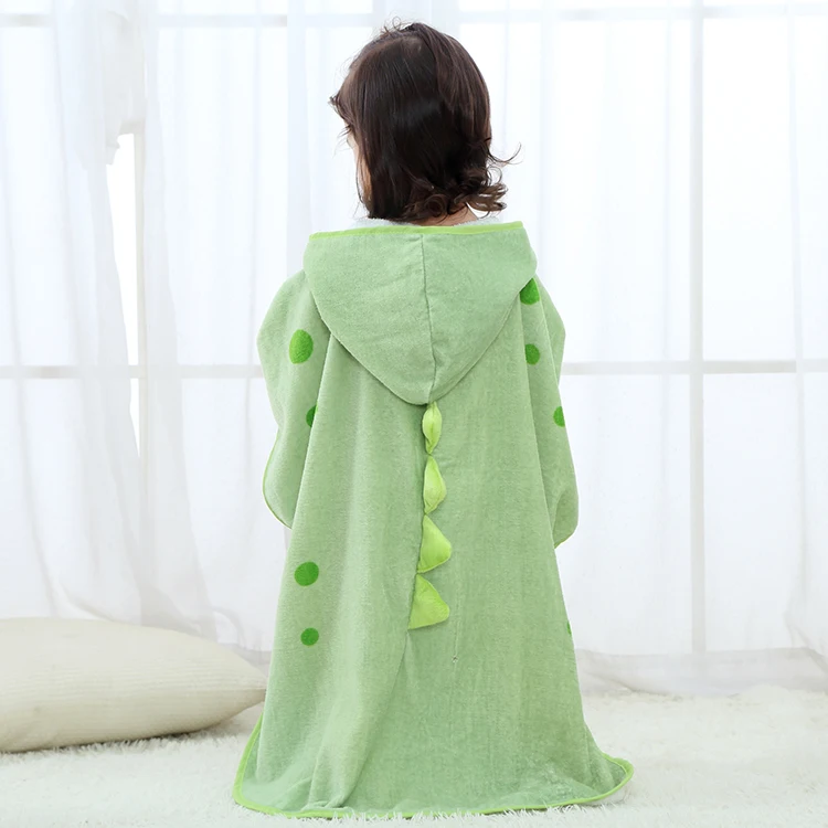 MICHLEY Wholesale Hooded Dinosaur Children Beach Towel