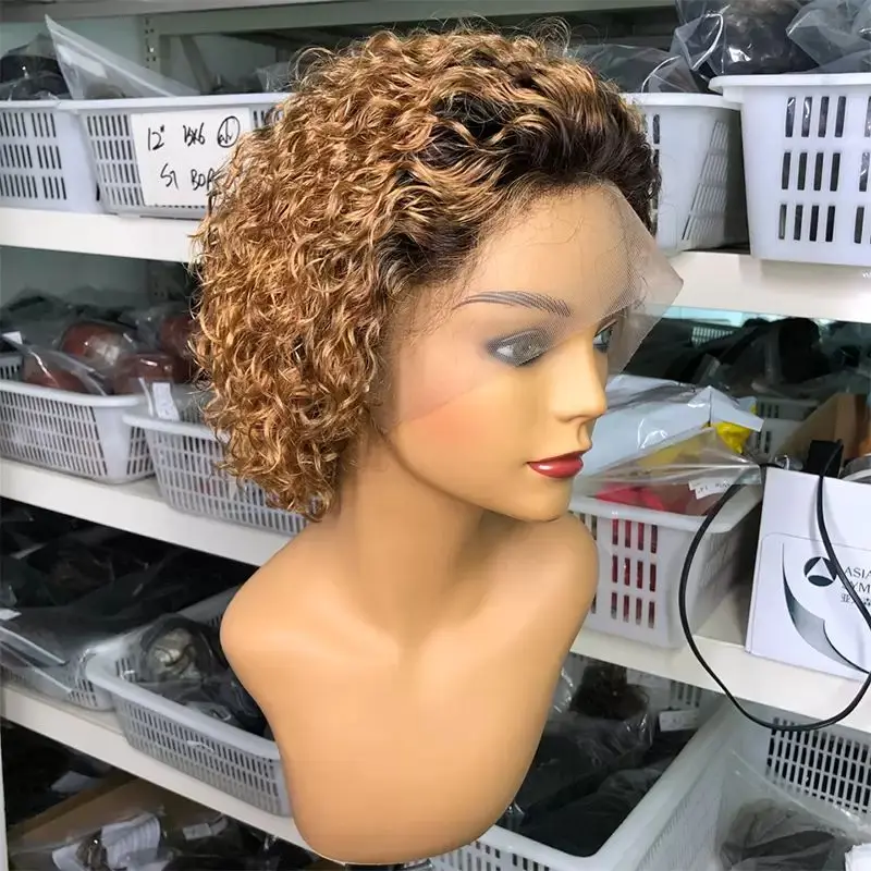 Pre Plucked 360 Hd Lace Front Blonde Wigs Human Hair Pix Cut Wigs For Black Women