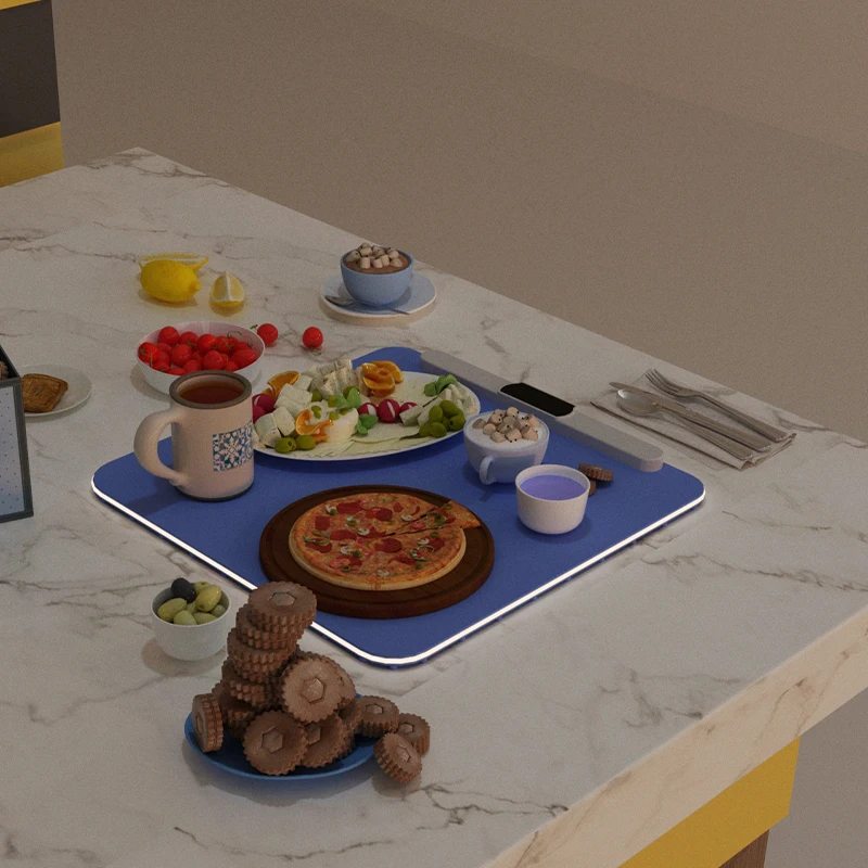 [NEW COMING]Electric Server Silicone Warming Tray Heating Plate Hot Plate With Adjustable Temperature Control withLEDlight strip