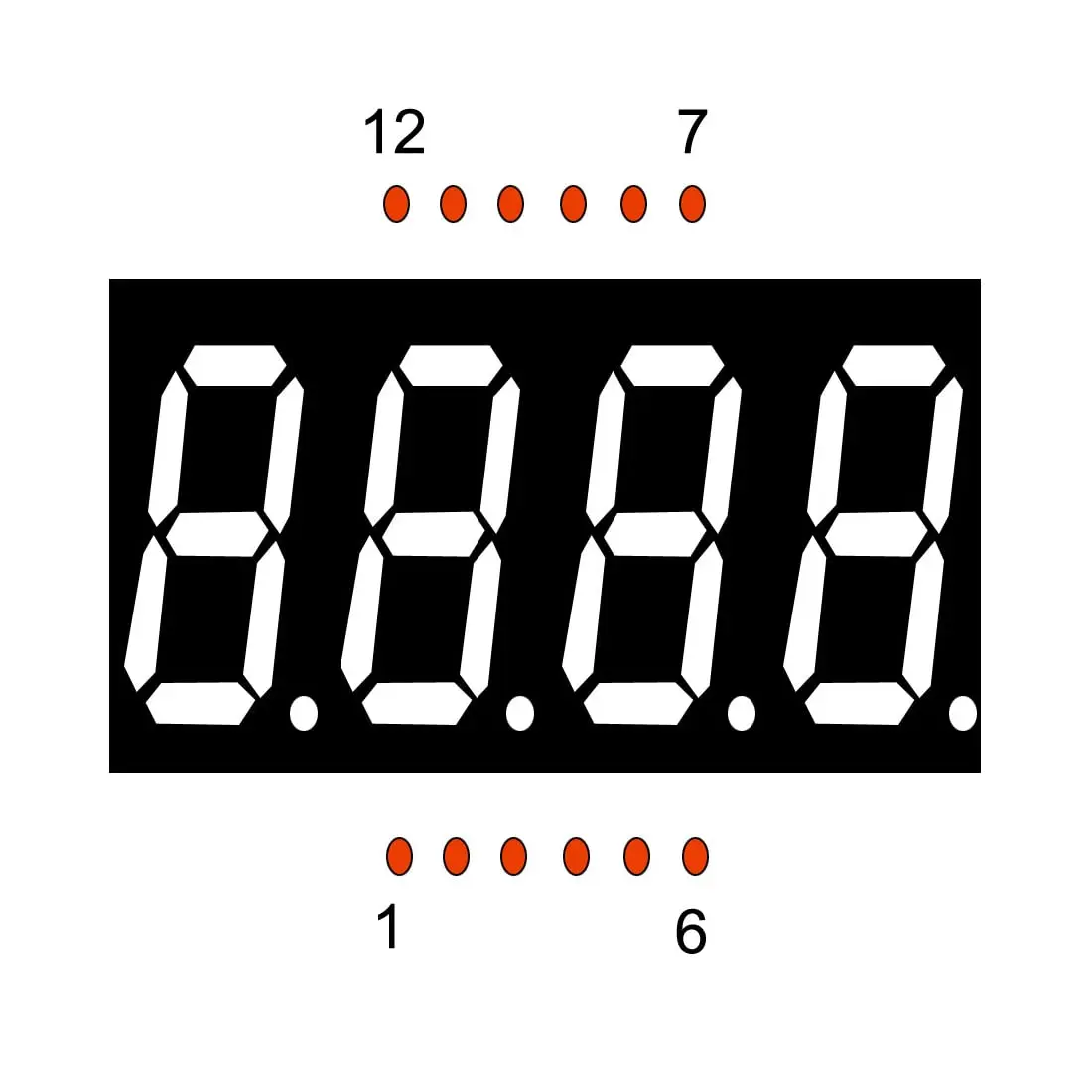 High Quality General Purpose LED 7 Segment 4 Digit Digital Tube Display Screen Module