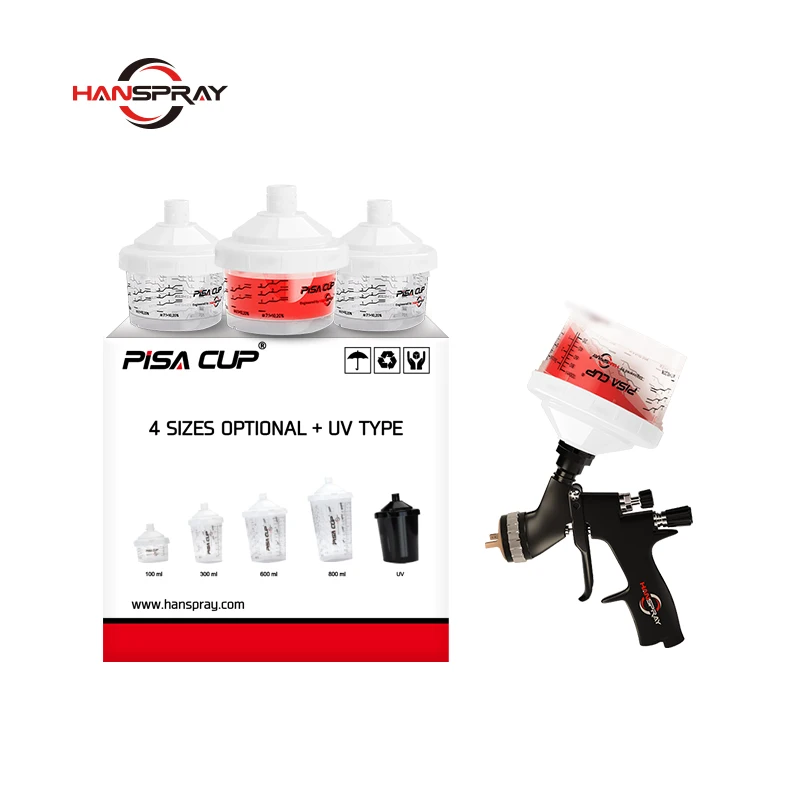 China New Automotive Spray Gun Paint System 600ml Car Paint Mixing Cup Replacement for PP Cup