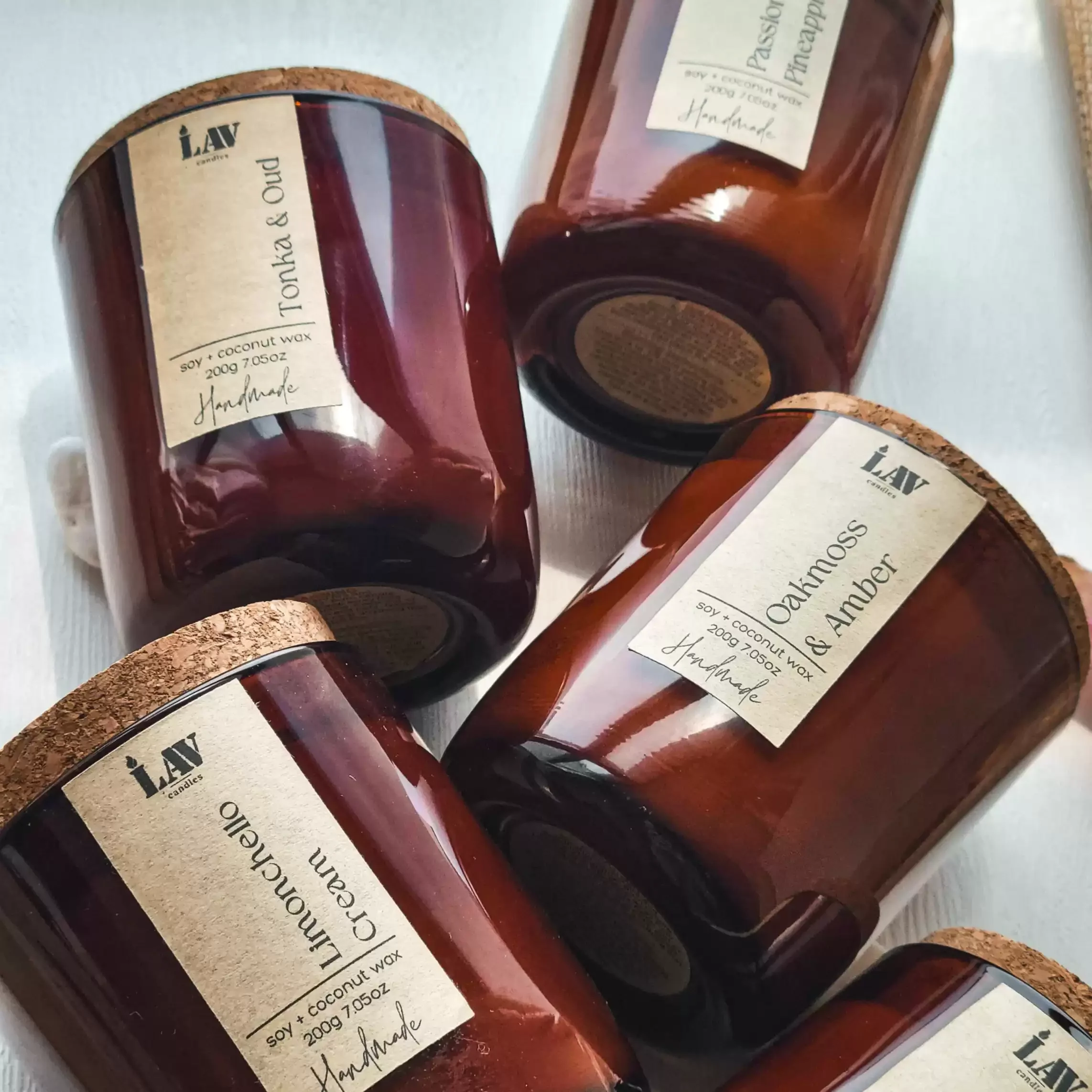 Empty Candle Vessel Luxury Frosted Matte Amber Glass Candle Jars Container With Bamboo Wood Cork Lid 8oz 10oz 14oz