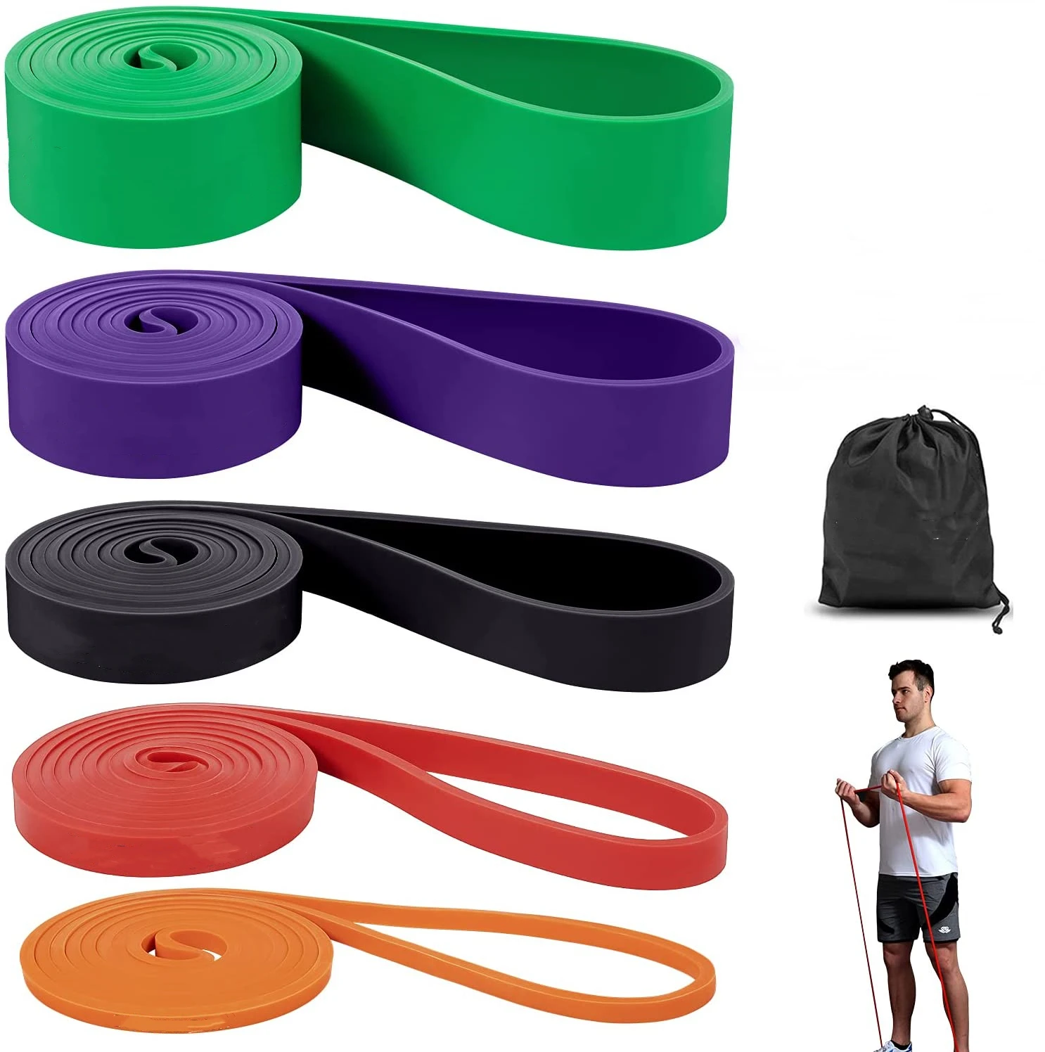 Wholesale Heavy Duty Yoga Workout Training Fitness Latex Elastic Stretch Resistance Band Pull Up