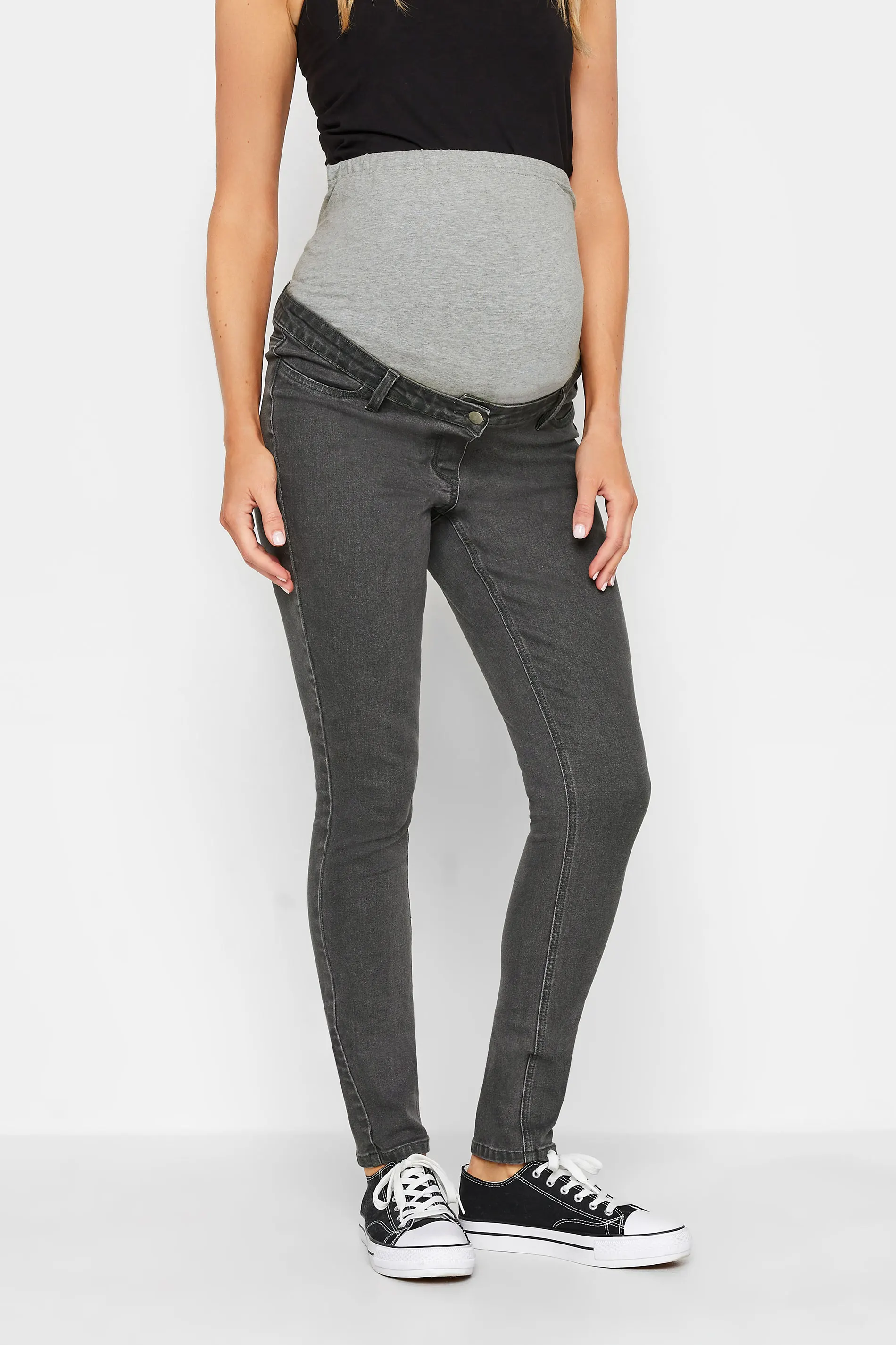 Jersey Waist Band Washed Maternity Jeans