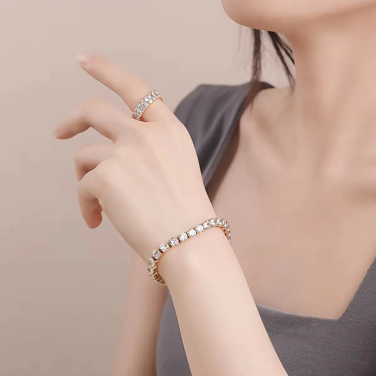 wholesale ladies 925 VVS moissanite Tennis bracelet Sterling silver joyeria plata custom fine jewelry moissanite bracelet women