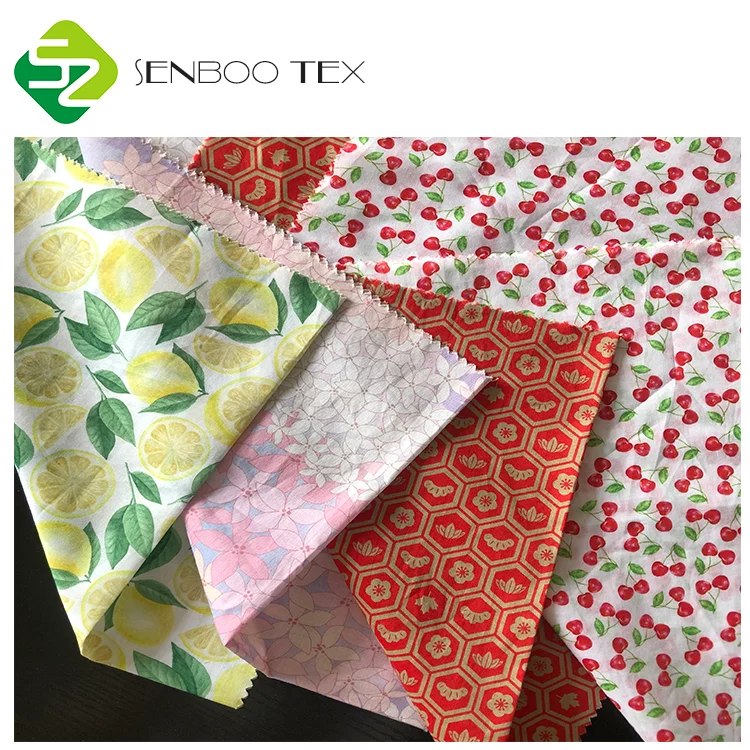  Custom digital print organic cotton voile fabric 90*88 density prints certified by